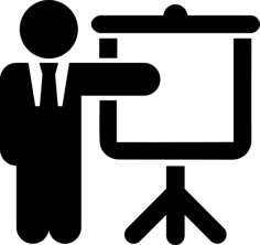 Lecturer With Screen Silhouette Svg Vector, Free Vectors File